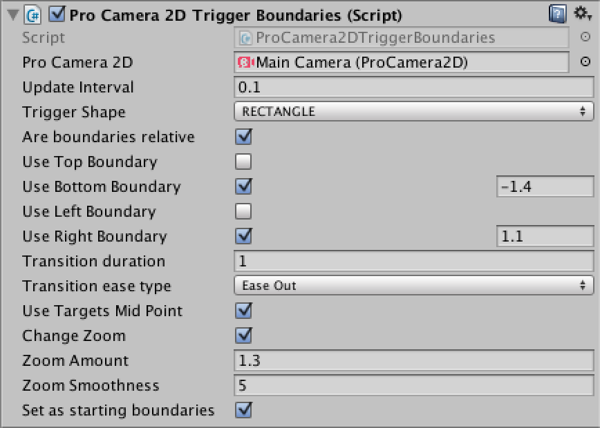 Verwaand Incubus Annoteren Trigger - Boundaries - Pro Camera 2D - Unity Camera Plugin